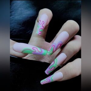 Coffin/Ballerina Shaped Press-On Nails